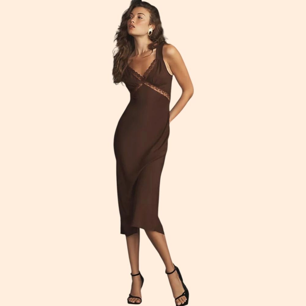 Reformation Provence Silk Dress Cafe
